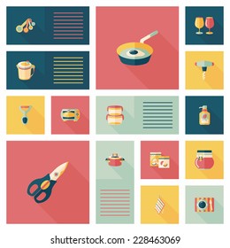 Kitchenware flat app ui background,eps10