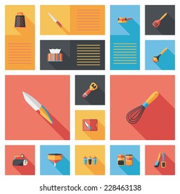 Kitchenware flat app ui background,eps10