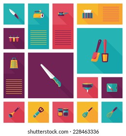 Kitchenware flat app ui background,eps10