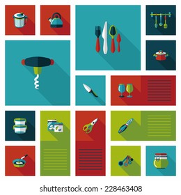 Kitchenware flat app ui background,eps10