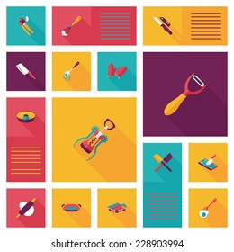 Kitchenware flat app ui background,eps10