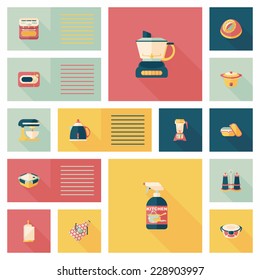 Kitchenware flat app ui background,eps10