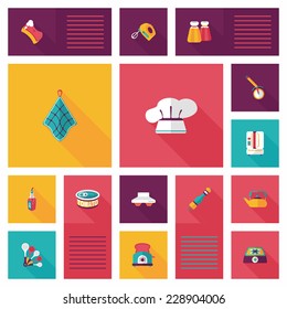 Kitchenware flat app ui background,eps10