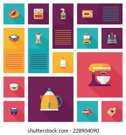 Kitchenware flat app ui background,eps10