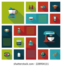 Kitchenware flat app ui background,eps10