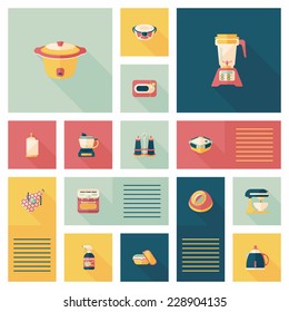 Kitchenware flat app ui background,eps10