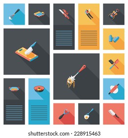 Kitchenware flat app ui background,eps10