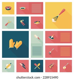 Kitchenware flat app ui background,eps10