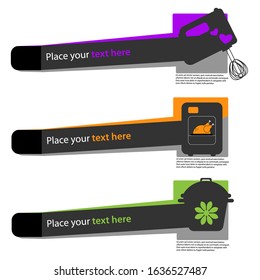 Kitchenware flat vector set. Kitchen accessories, cooking tools.
Kitchen tools collection - vector silhouette
