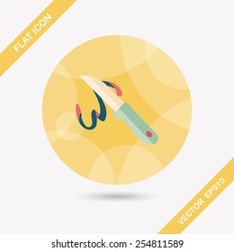 kitchenware fruit knife flat icon with long shadow,eps10