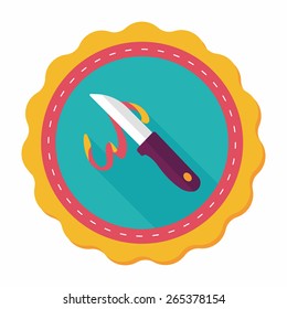 kitchenware fruit knife flat icon with long shadow,eps10