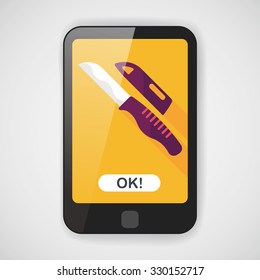 kitchenware fruit knife flat icon with long shadow,eps10