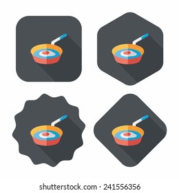 kitchenware frying pan and shovel flat icon with long shadow,eps10