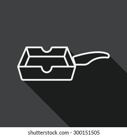 kitchenware frying pan and shovel flat icon with long shadow,eps, line icon