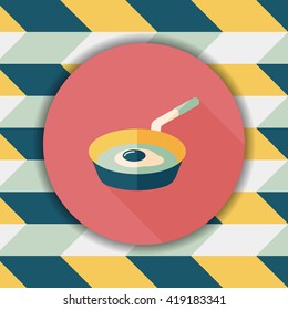 kitchenware frying pan and shovel flat icon with long shadow,eps10