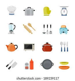 Kitchenware full color flat design icon vector illustration