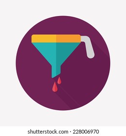 kitchenware funnel flat icon with long shadow,eps10