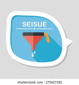 kitchenware funnel flat icon with long shadow,eps10