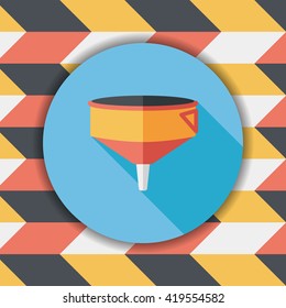 kitchenware funnel flat icon with long shadow,eps10
