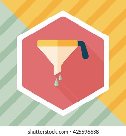 kitchenware funnel flat icon with long shadow,eps10