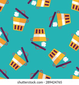 kitchenware garbage can flat icon,eps10 seamless pattern background