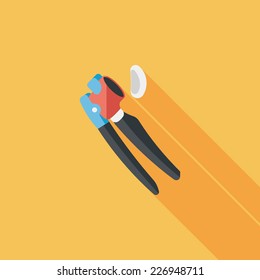 kitchenware garlic tool flat icon with long shadow,eps10