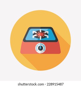 Kitchenware gas stove flat icon with long shadow,eps10