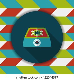 Kitchenware gas stove flat icon with long shadow,eps10