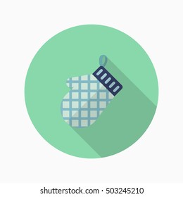 Kitchenware glove flat  icon with long shadow,circle,eps10,interface,button