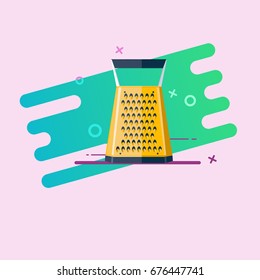 Kitchenware grater flat icon with gradient background. Flat illustration