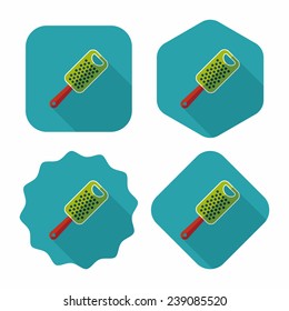 kitchenware grater flat icon with long shadow, eps10