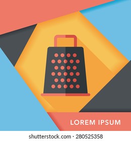 kitchenware grater flat icon with long shadow,eps10