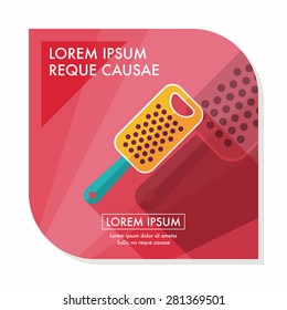 kitchenware grater flat icon with long shadow,eps10
