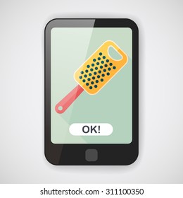 kitchenware grater flat icon with long shadow,eps10