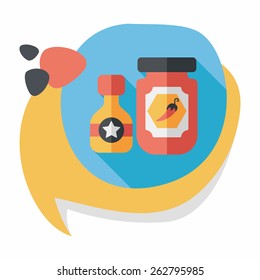 kitchenware hot sauce flat icon with long shadow,eps10
