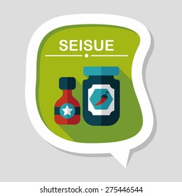 kitchenware hot sauce flat icon with long shadow,eps10