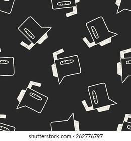 kitchenware hot water bottle doodle drawing seamless pattern background