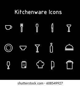 kitchenware icon with black background