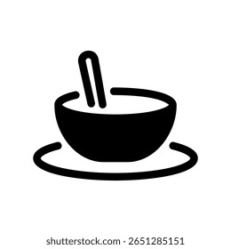 Kitchenware Icon A Bowl and Utensil for Meals or Ingredients