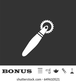 Kitchenware icon flat. White pictogram on black background. Vector illustration symbol and bonus icons