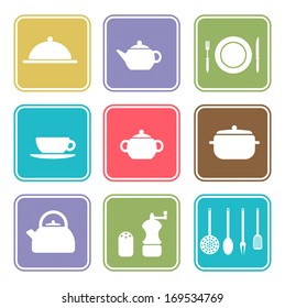 Kitchenware icon set