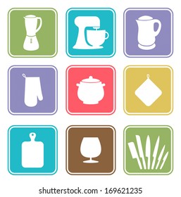 Kitchenware icon set