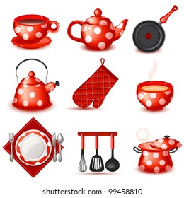 Kitchenware icon set