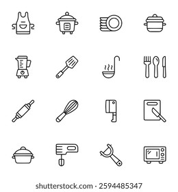 Kitchenware icon set vector illustration