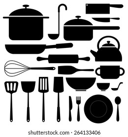 kitchenware icon in silhouettes can be used for info graphics graphic or website