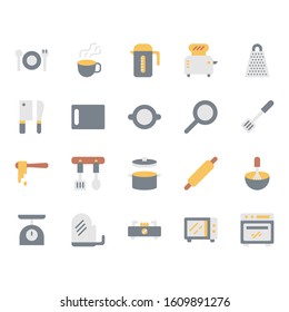 Kitchenware icon and symbol set in flat design