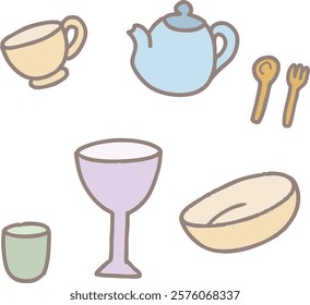 Kitchenware icon vector art cute by garlic mystudio