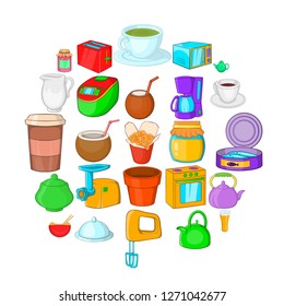 Kitchenware icons set. Cartoon set of 25 kitchenware vector icons for web isolated on white background