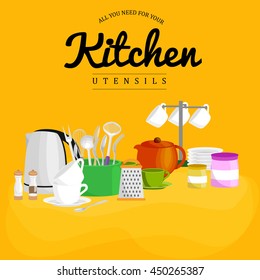 Kitchenware Icons Vector Setcartoon Kitchen 260nw 450265387 