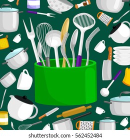 Kitchenware icons vector set.Steel kitchen household cutlery, cooking equipment
